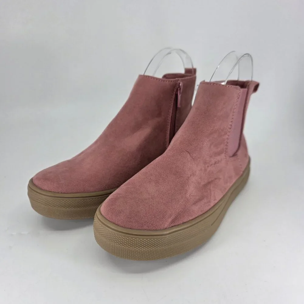GAP Girls Shoes Size 1 Dusty Pink Chukka Boots Gum Sole Rosetta Hightop Suede